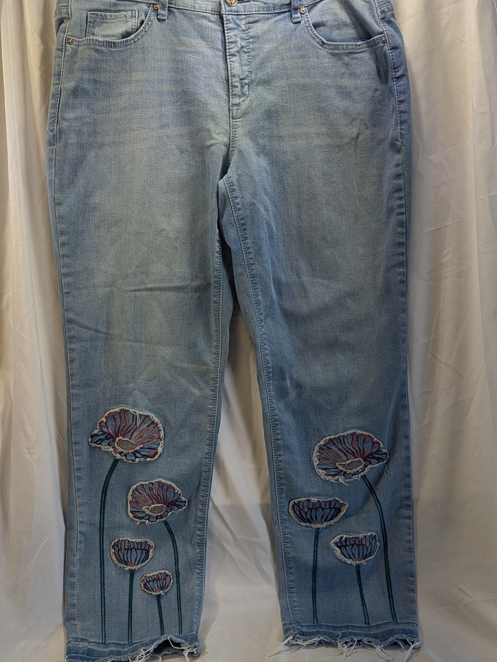 Vintage America Blues Bestie Jean Embroidered Floral Missy Jeans Size 12R/31